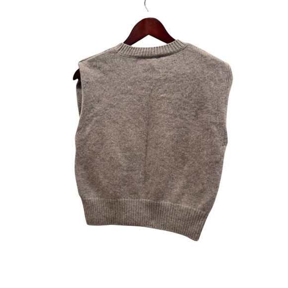 ZARA Knit Sleeveless Sweater Vest Gray Women’s Size Large - Picture 3 of 5